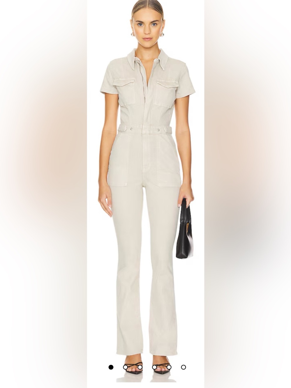 Good American Fit for Success Denim Romper|White